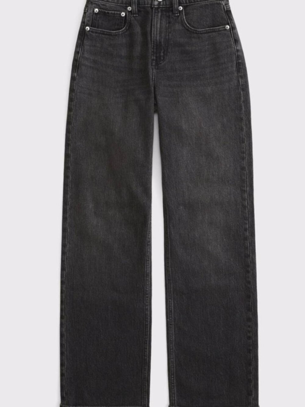 Abercrombie & Fitch Curve Love Loose High Rise Black wash